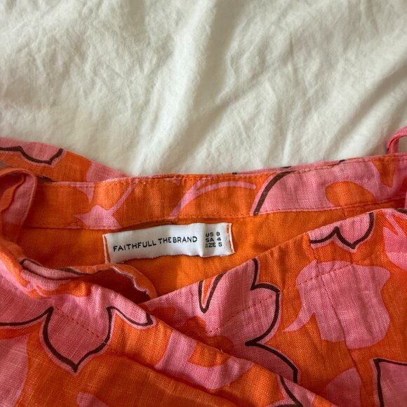 Faithfull The Brand Floral Linen Wrap Skirt – Size S (US 4 / AUS 8) - Picture 2 of 2